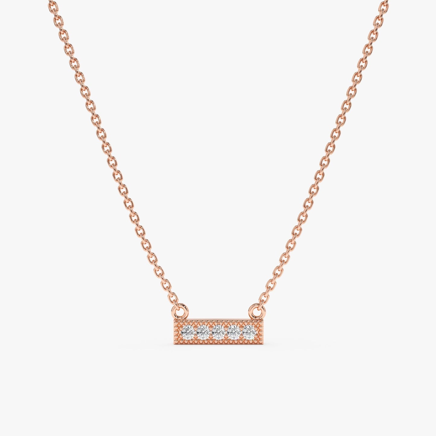 1.0 CT Round Bezel Solitaire Lab Grown Diamond Necklace