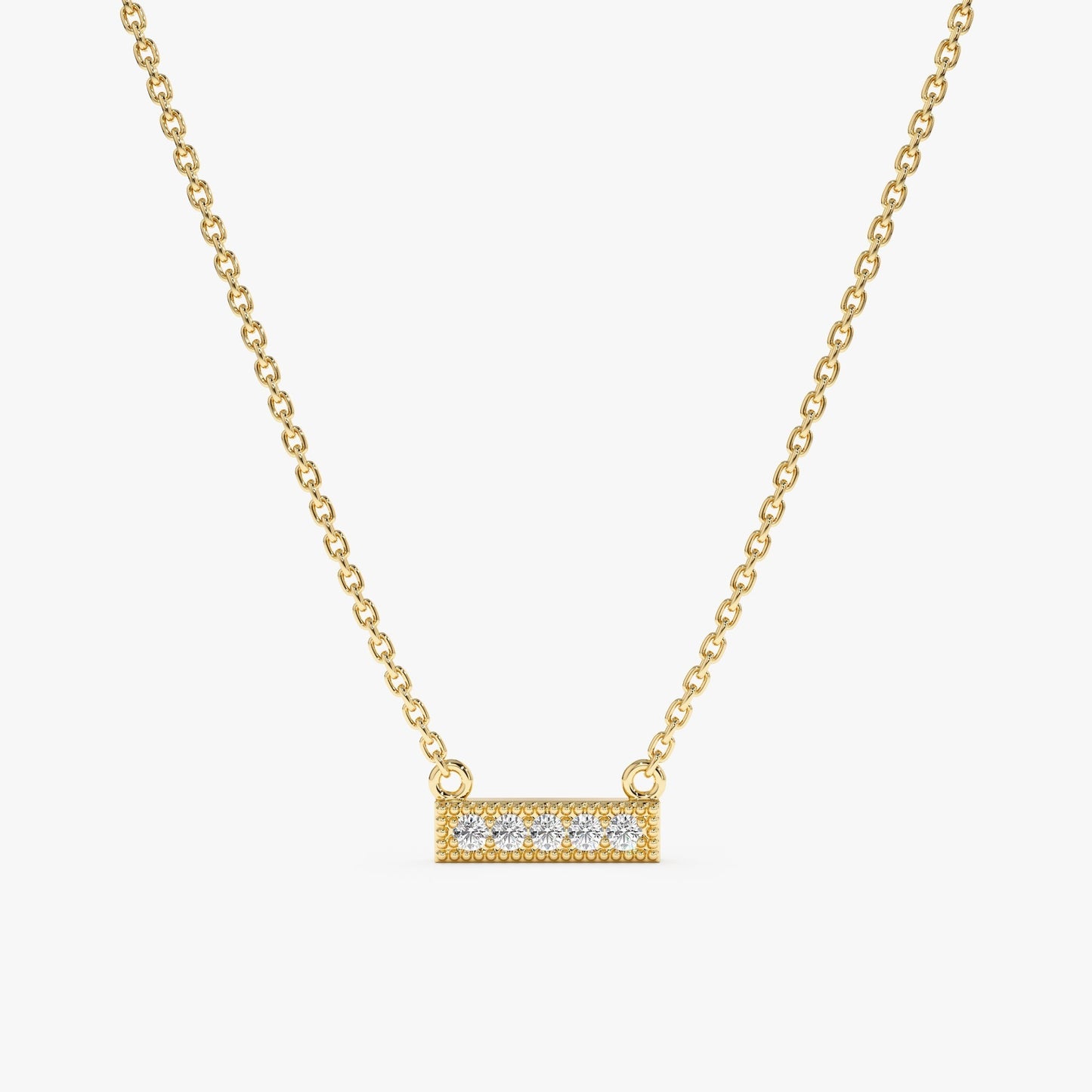 1.0 CT Round Bezel Solitaire Lab Grown Diamond Necklace