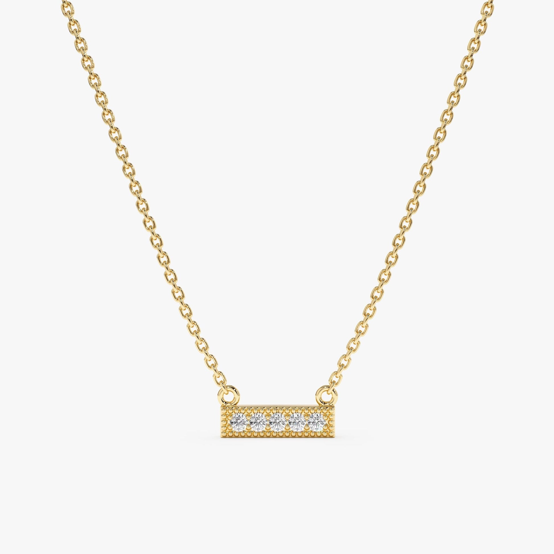 1.0 CT Round Bezel Solitaire Lab Grown Diamond Necklace