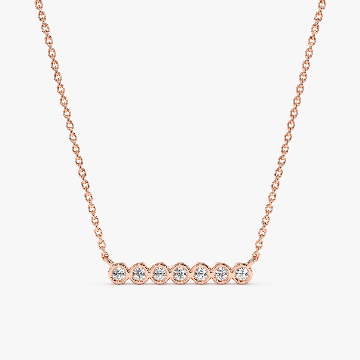 1.0 CT Round Bezel Solitaire Lab Grown Diamond Necklace