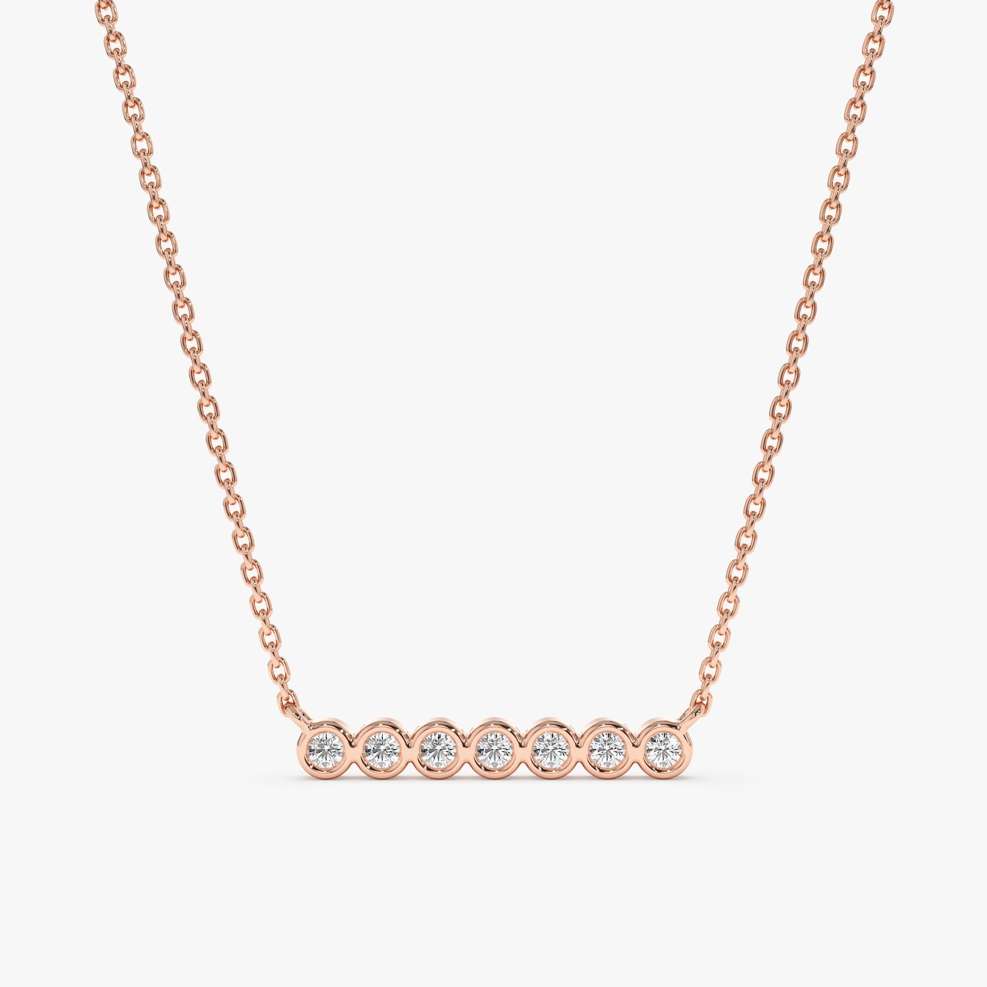 1.0 CT Round Bezel Solitaire Lab Grown Diamond Necklace