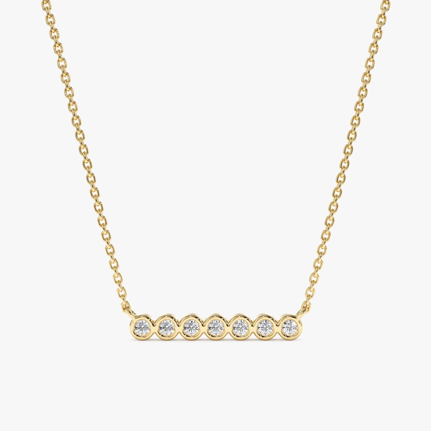 1.0 CT Round Bezel Solitaire Lab Grown Diamond Necklace