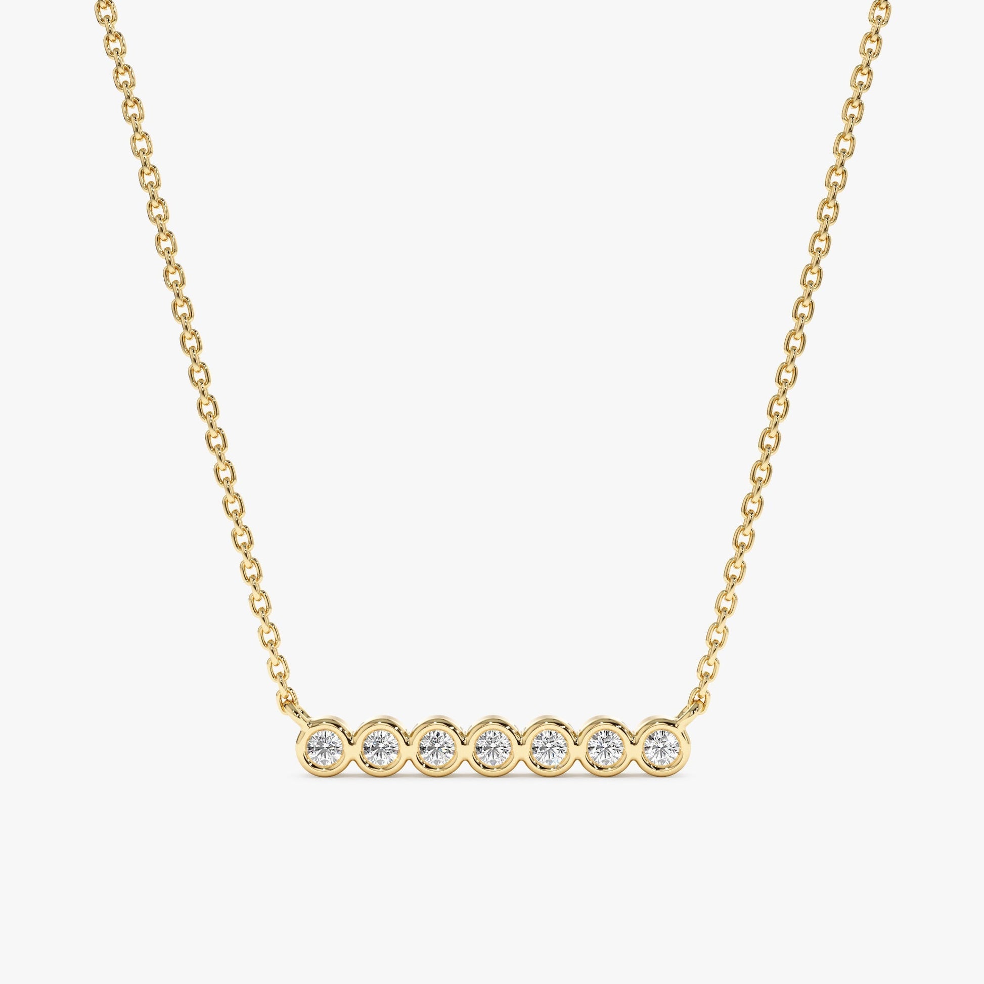 1.0 CT Round Bezel Solitaire Lab Grown Diamond Necklace
