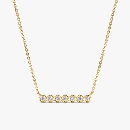 1.0 CT Round Bezel Solitaire Lab Grown Diamond Necklace
