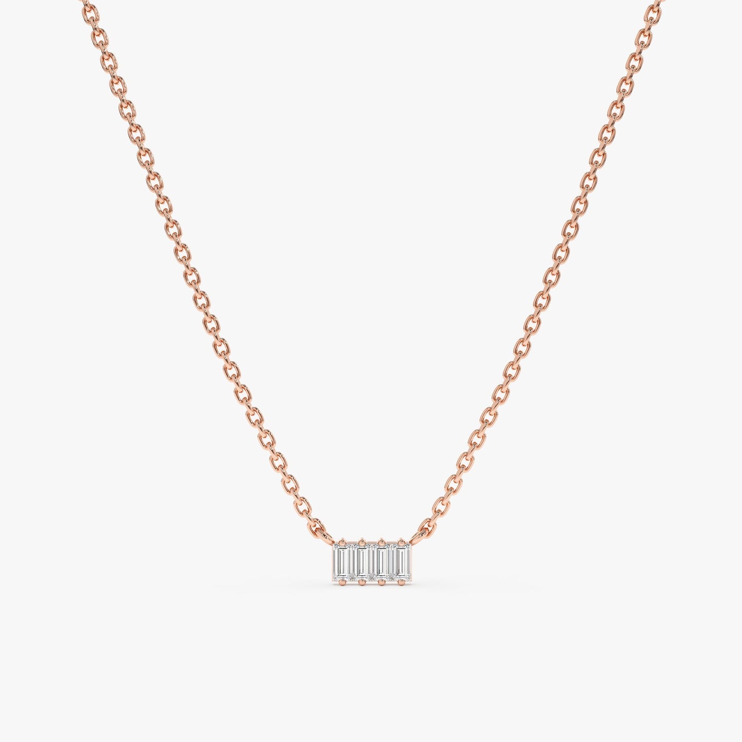 1.0 CT Round Bezel Solitaire Lab Grown Diamond Necklace