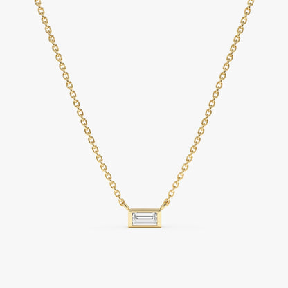 1.0 CT Round Bezel Solitaire Lab Grown Diamond Necklace