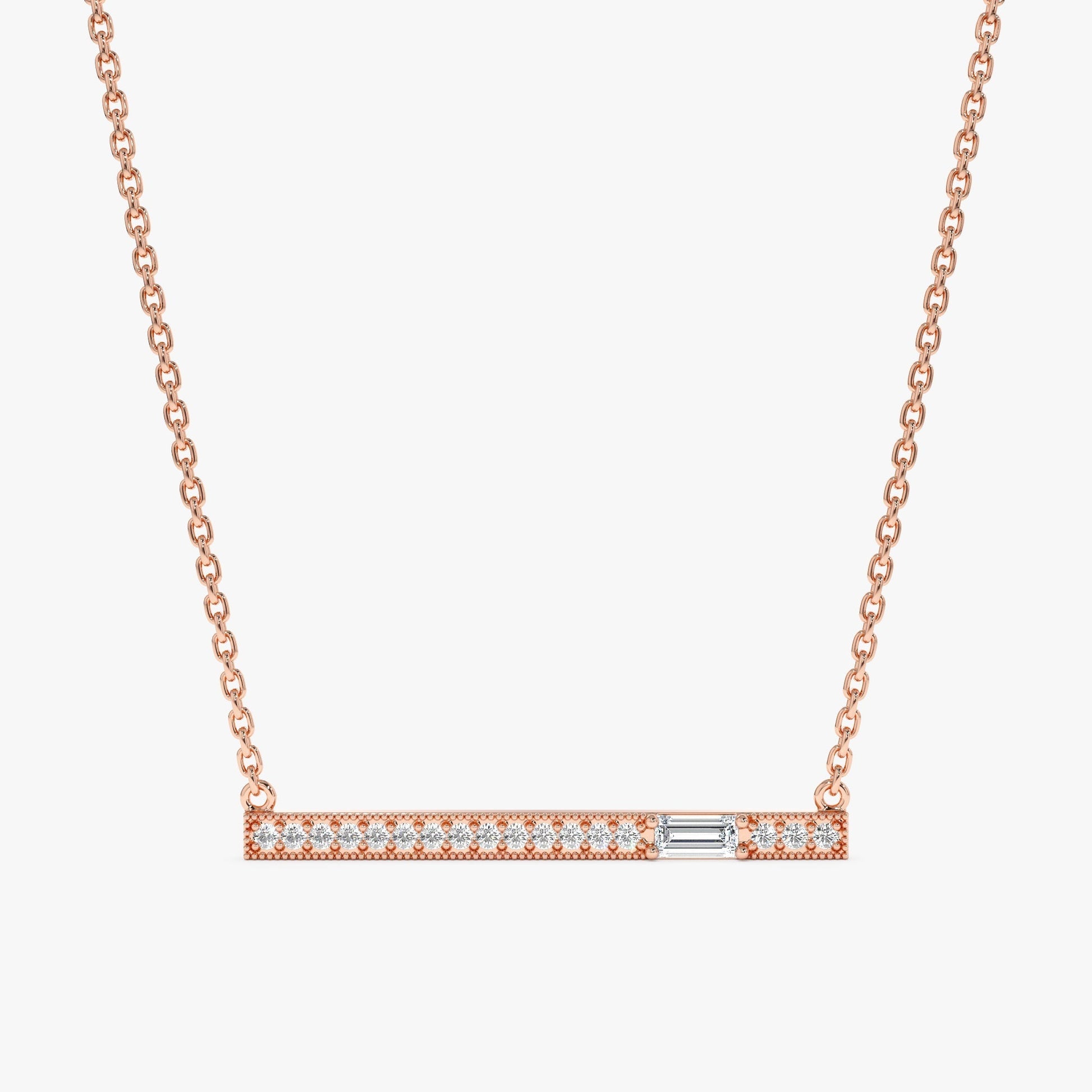 1.0 CT Round Bezel Solitaire Lab Grown Diamond Necklace
