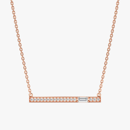 1.0 CT Round Bezel Solitaire Lab Grown Diamond Necklace