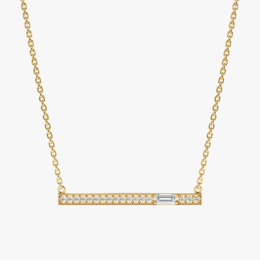 1.0 CT Round Bezel Solitaire Lab Grown Diamond Necklace