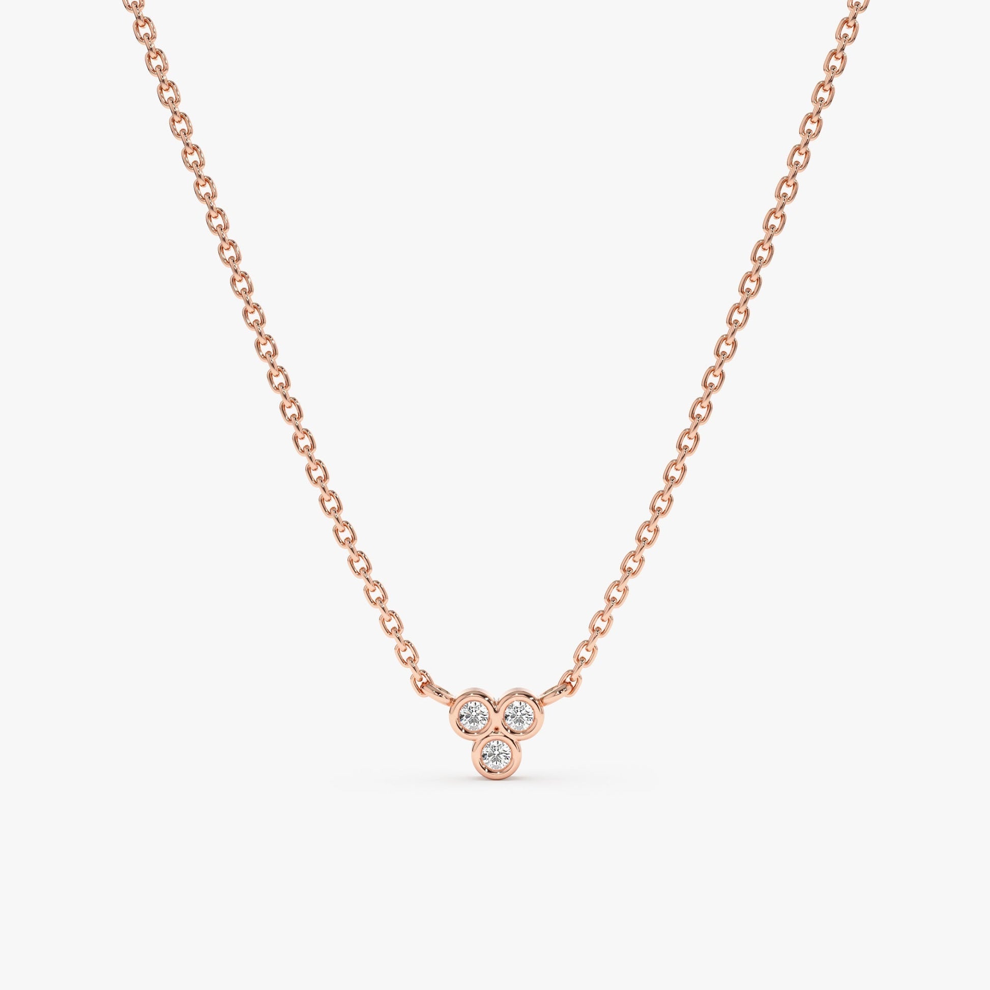 1.0 CT Round Bezel Solitaire Lab Grown Diamond Necklace