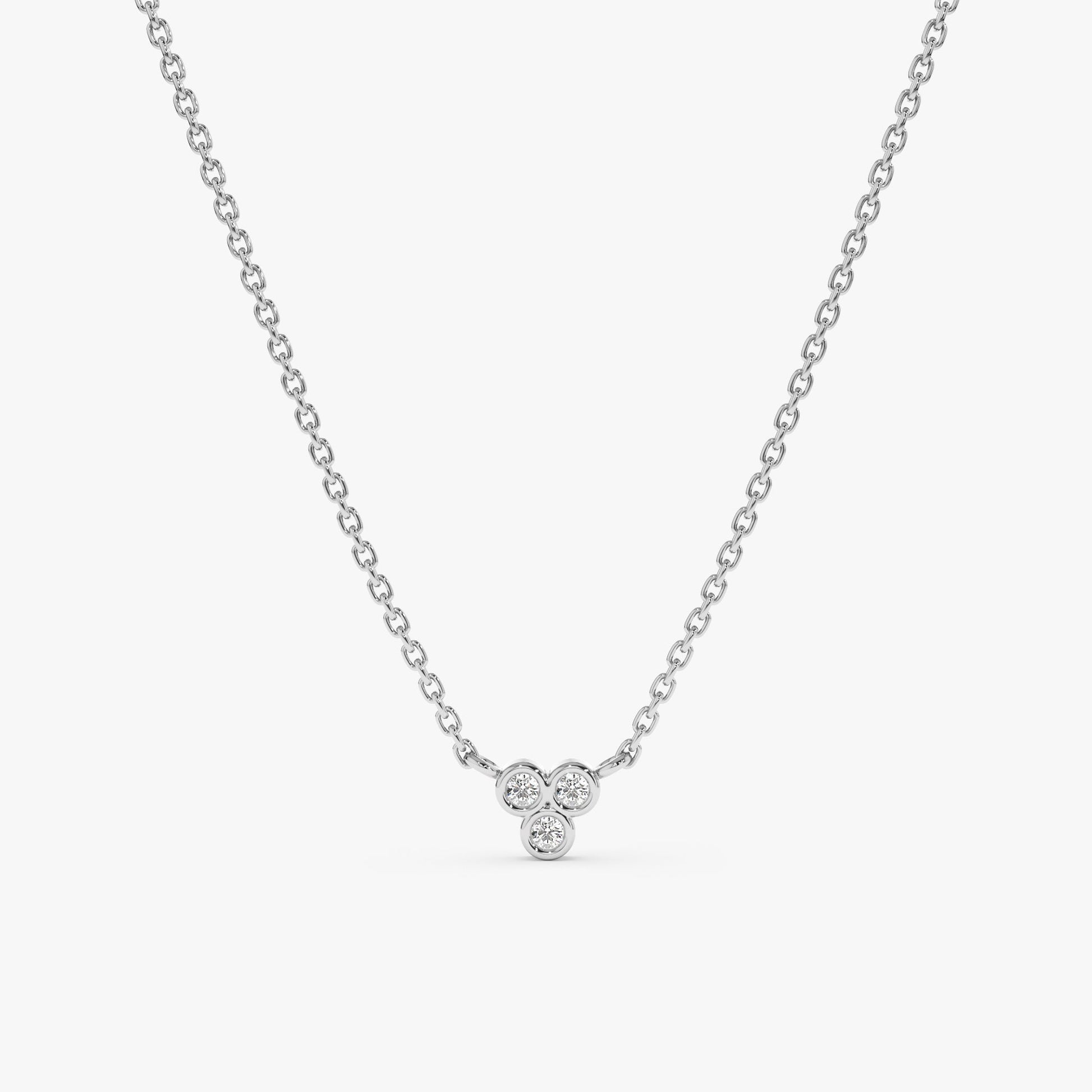1.0 CT Round Bezel Solitaire Lab Grown Diamond Necklace