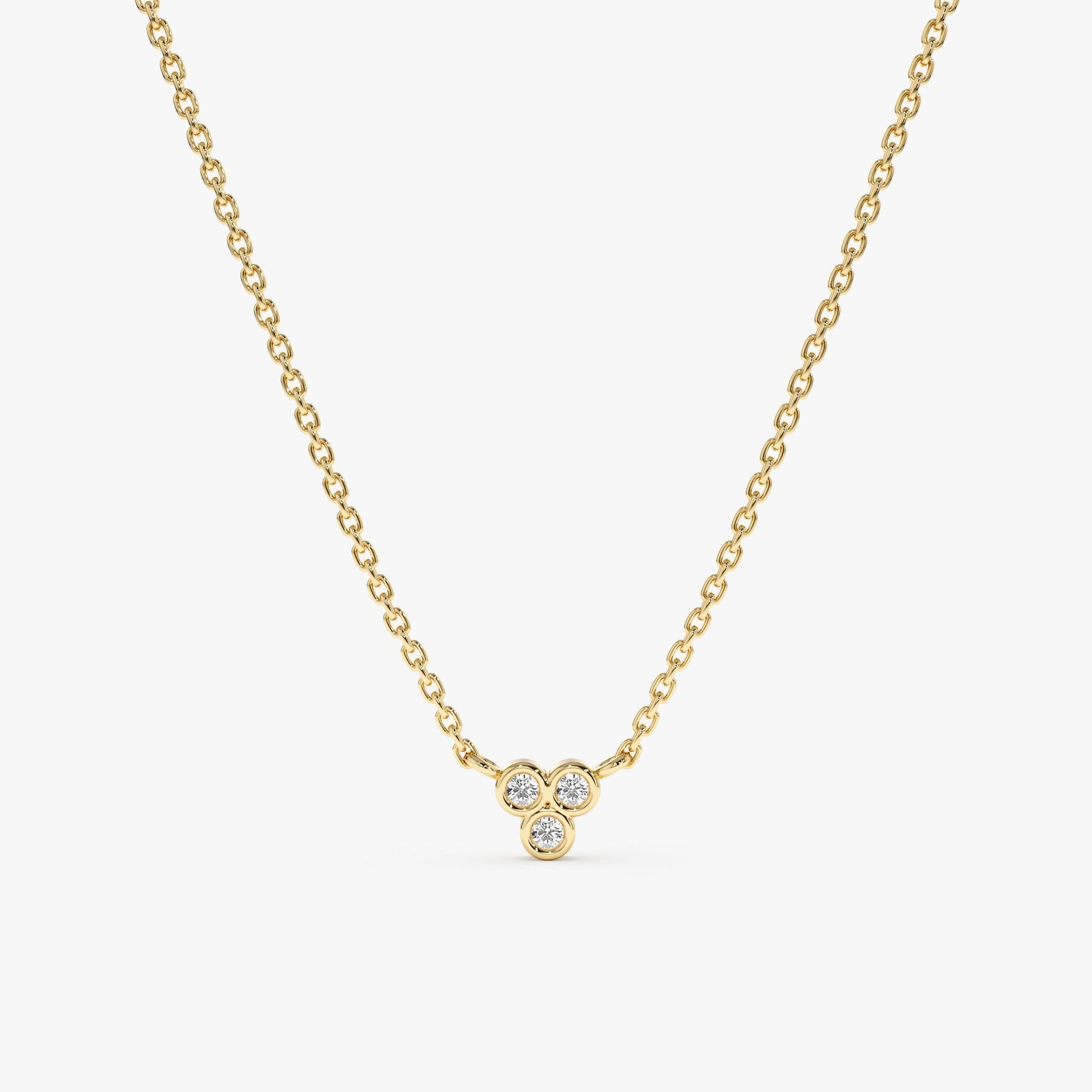 1.0 CT Round Bezel Solitaire Lab Grown Diamond Necklace