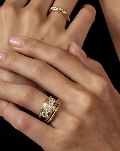Emerald Pave Engagement Ring – 1 CT Lab Grown Diamond