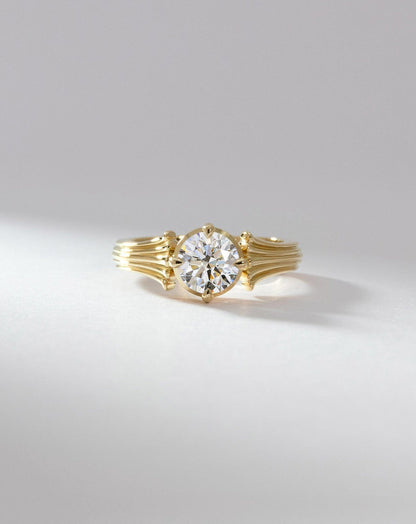 Emerald Pave Engagement Ring – 1 CT Lab Grown Diamond