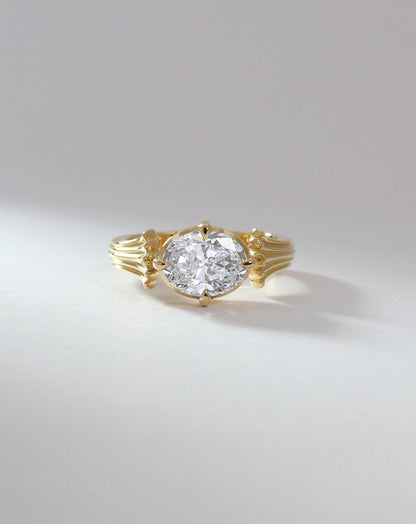 Emerald Pave Engagement Ring – 1 CT Lab Grown Diamond