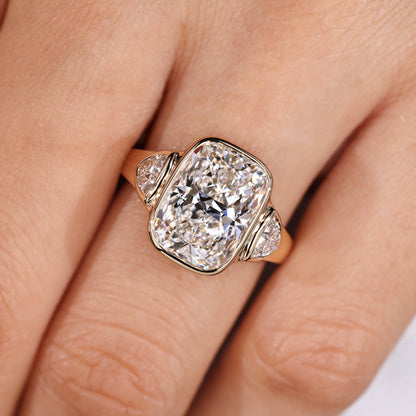Cushion Hidden Halo Lab Grown Diamond Engagement Ringg