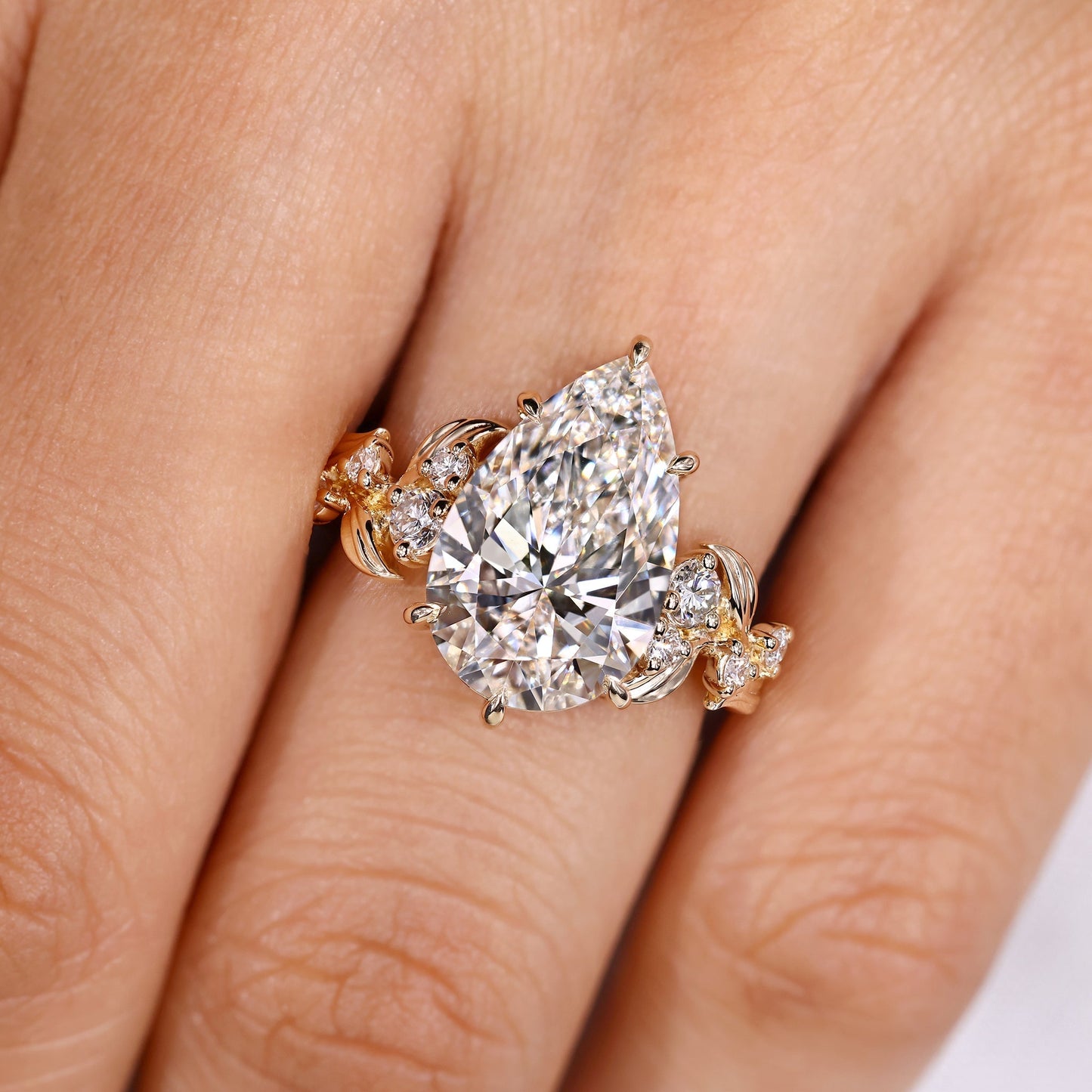 Cushion Hidden Halo Lab Grown Diamond Engagement Ringg