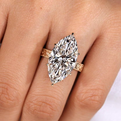 Cushion Hidden Halo Lab Grown Diamond Engagement Ring