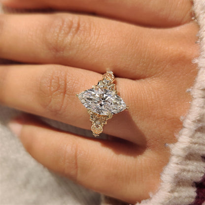 Cushion Hidden Halo Lab Grown Diamond Engagement Ring