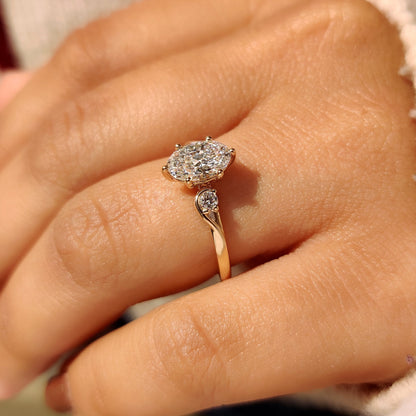 Cushion Hidden Halo Lab Grown Diamond Engagement Ring
