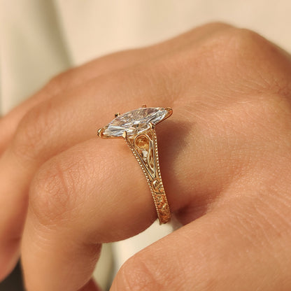 Cushion Hidden Halo Lab Grown Diamond Engagement Ring