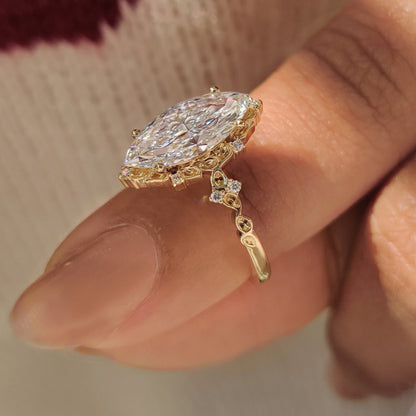 Cushion Hidden Halo Lab Grown Diamond Engagement Ring