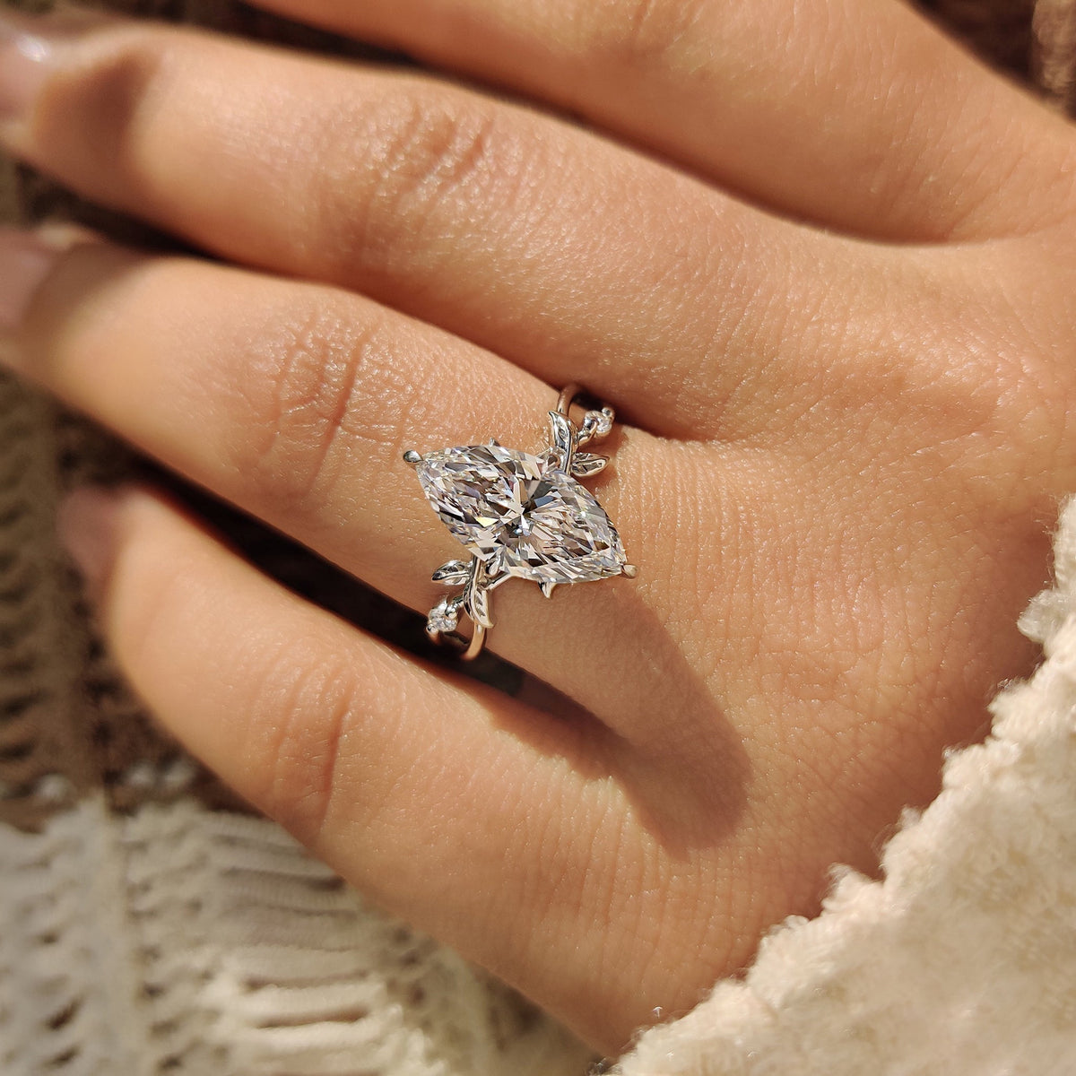 Cushion Hidden Halo Lab Grown Diamond Engagement Ring