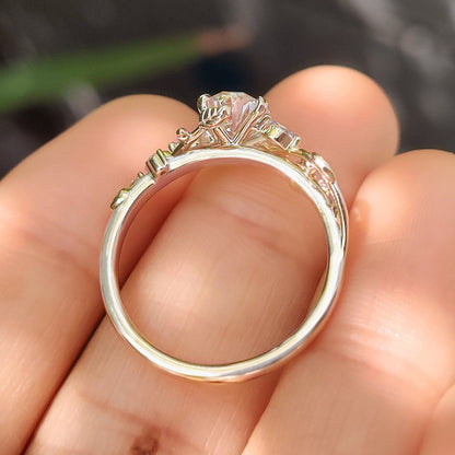 Oval Nature Inspired Cluster Lab Grown Diamond Engagement Ring