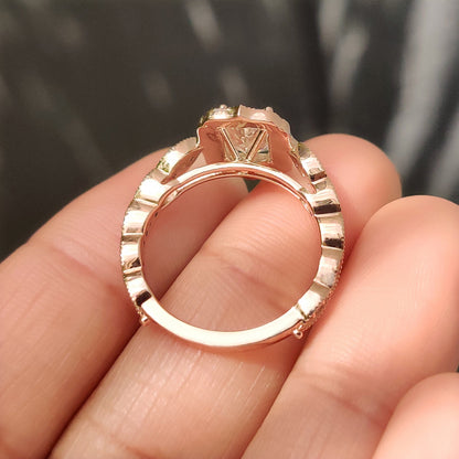 Cushion Hidden Halo Lab Grown Diamond Engagement Ring