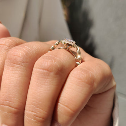 Cushion Hidden Halo Lab Grown Diamond Engagement Ring