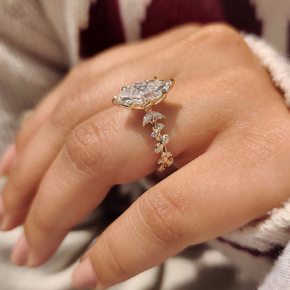 Cushion Hidden Halo Lab Grown Diamond Engagement Ring