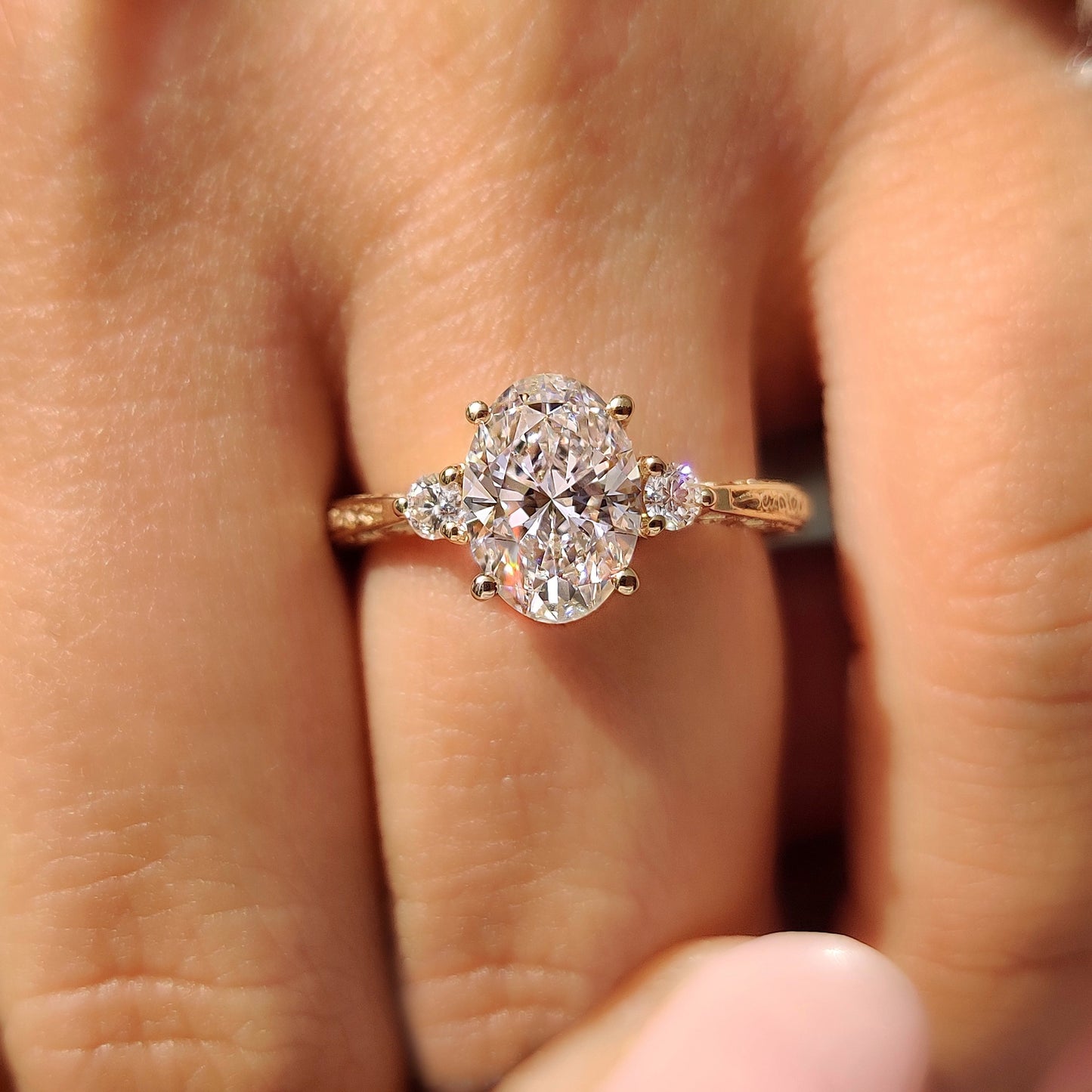 Cushion Hidden Halo Lab Grown Diamond Engagement Ring