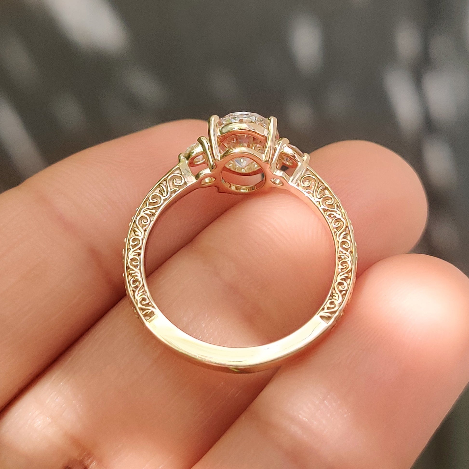 Cushion Hidden Halo Lab Grown Diamond Engagement Ring
