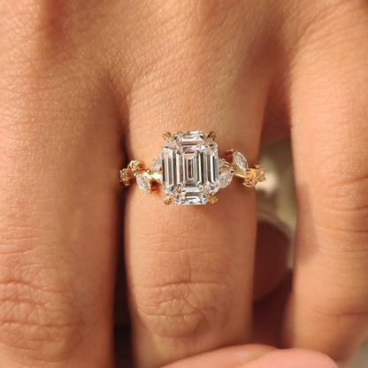 Cushion Hidden Halo Lab Grown Diamond Engagement Ring