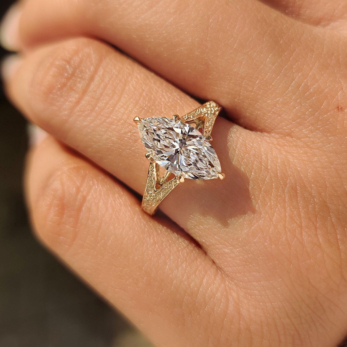 Cushion Hidden Halo Lab Grown Diamond Engagement Ring