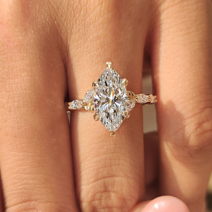Cushion Hidden Halo Lab Grown Diamond Engagement Ring