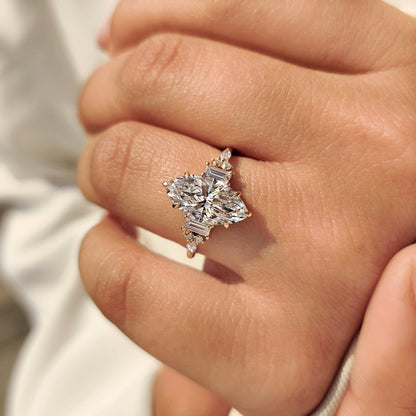 Cushion Hidden Halo Lab Grown Diamond Engagement Ring