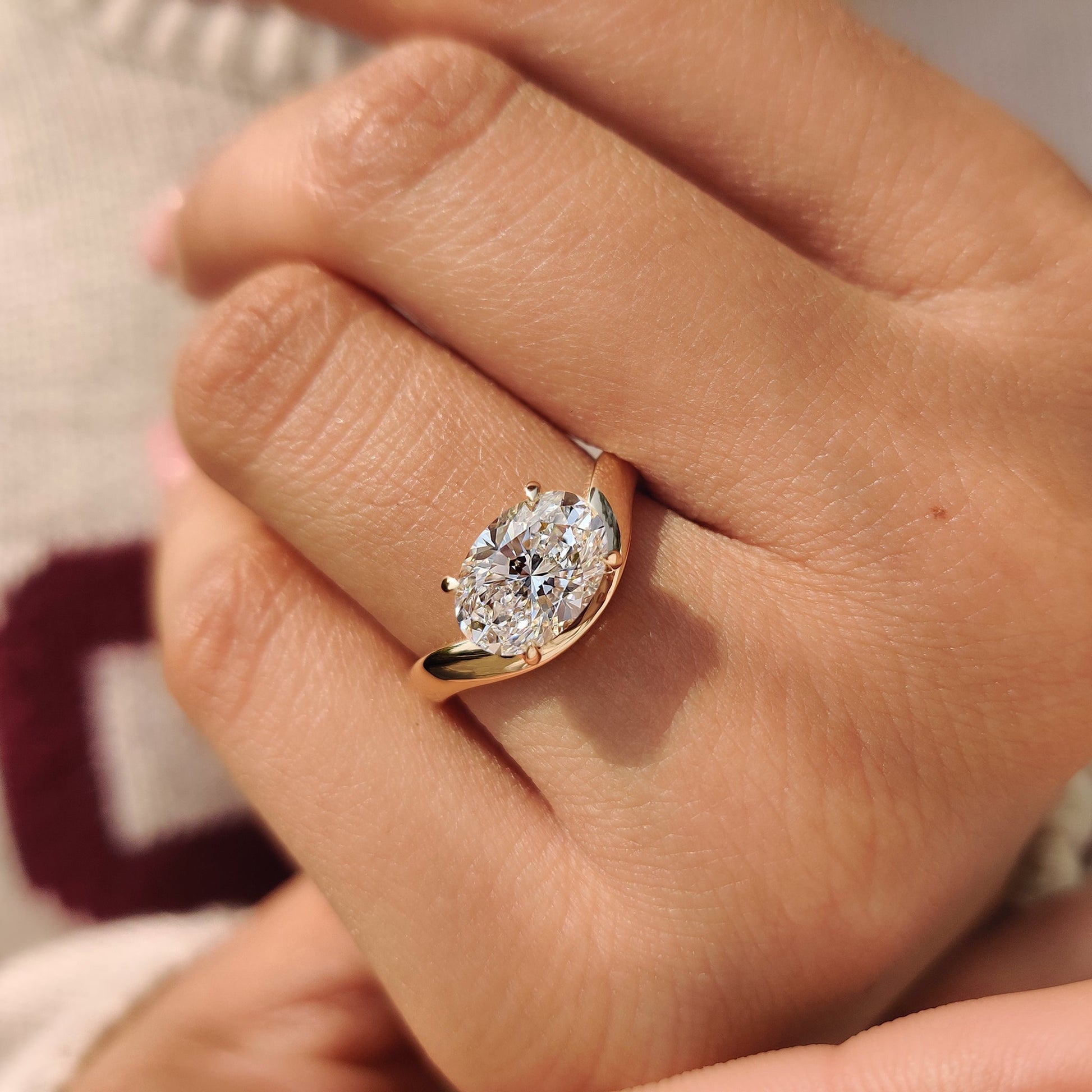 Cushion Hidden Halo Lab Grown Diamond Engagement Ring