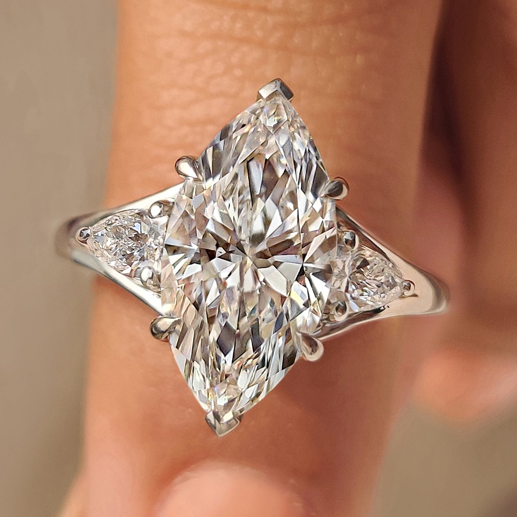 Cushion Hidden Halo Lab Grown Diamond Engagement Ring