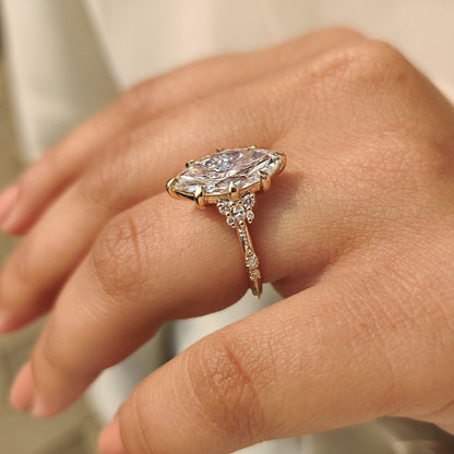 Cushion Hidden Halo Lab Grown Diamond Engagement Ring