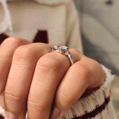 Marquise Swirl Solitaire Lab Grown Diamond Engagement Ring