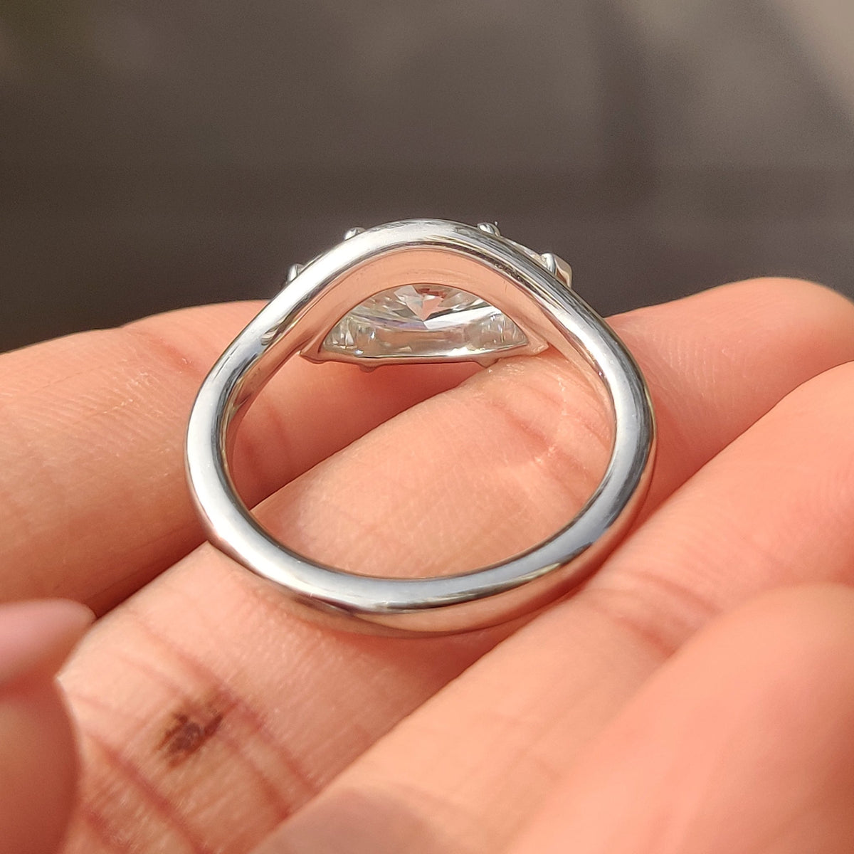 Marquise Swirl Solitaire Lab Grown Diamond Engagement Ring