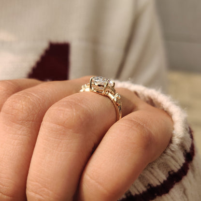 Cushion Hidden Halo Lab Grown Diamond Engagement Ring