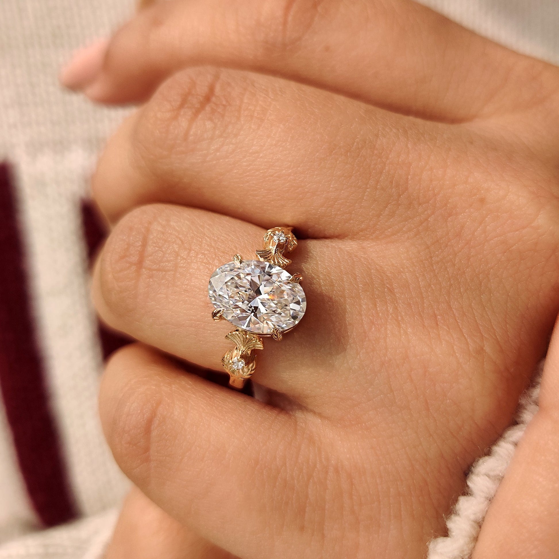 Cushion Hidden Halo Lab Grown Diamond Engagement Ring