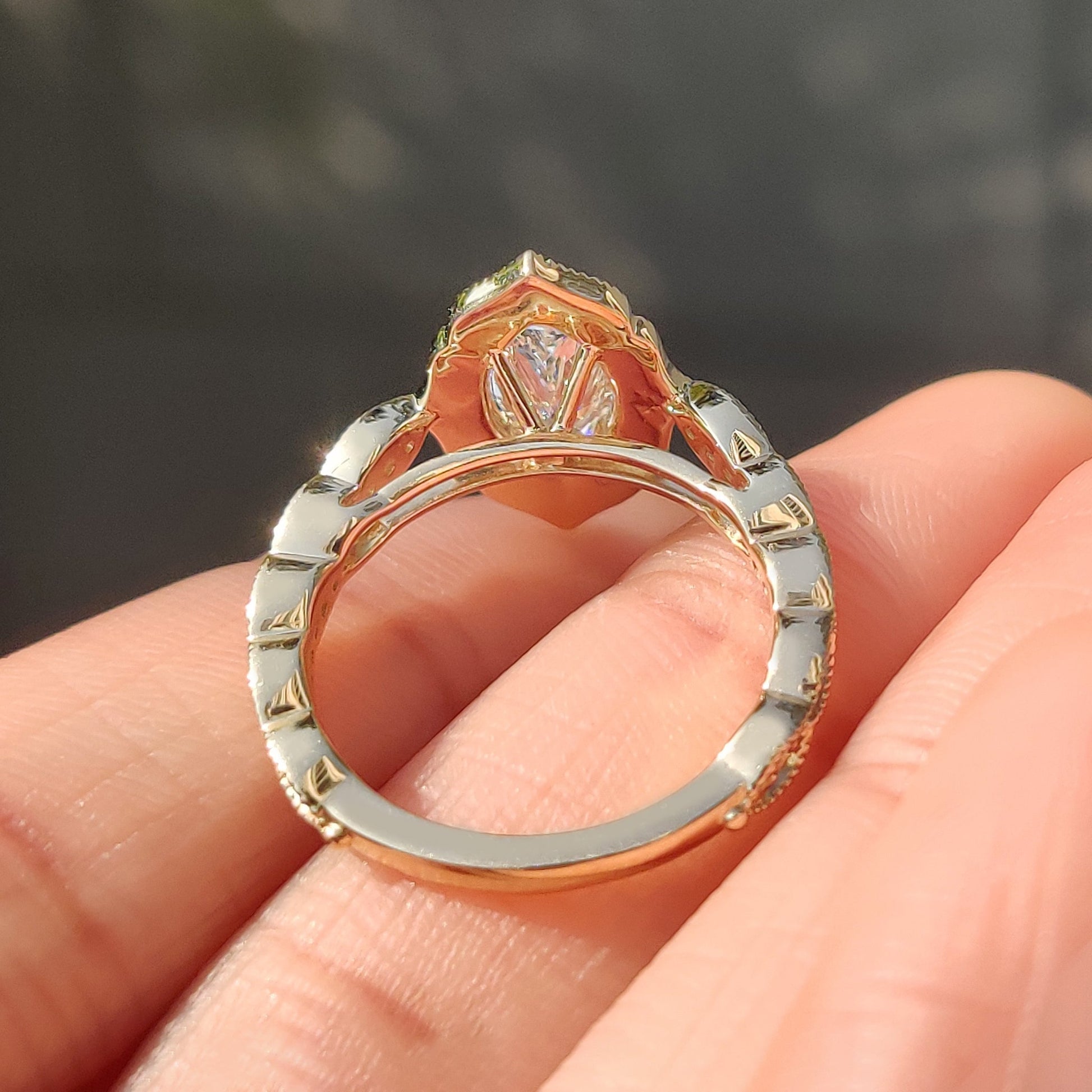 Cushion Hidden Halo Lab Grown Diamond Engagement Ring