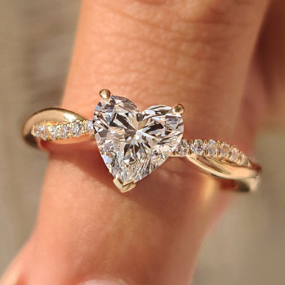 Cushion Hidden Halo Lab Grown Diamond Engagement Ring