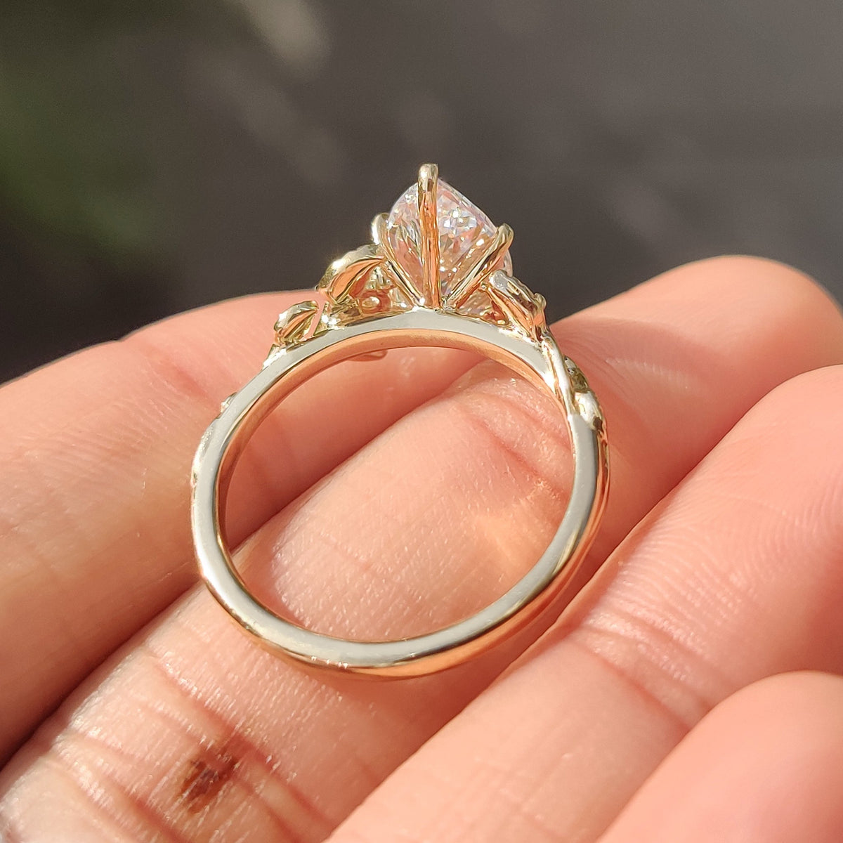 Marquise Nature Inspired Lab Grown Diamond Engagement Ring