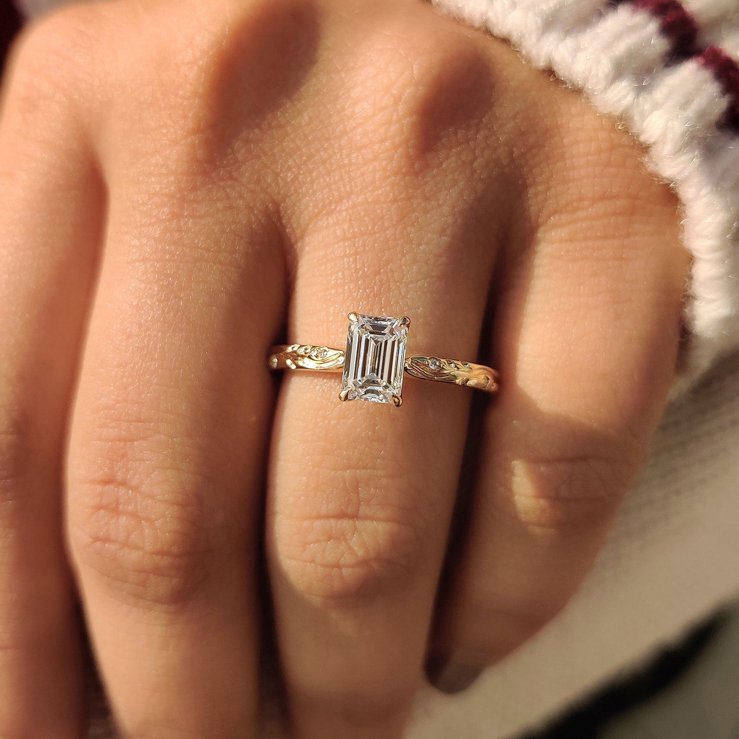 Cushion Hidden Halo Lab Grown Diamond Engagement Ring