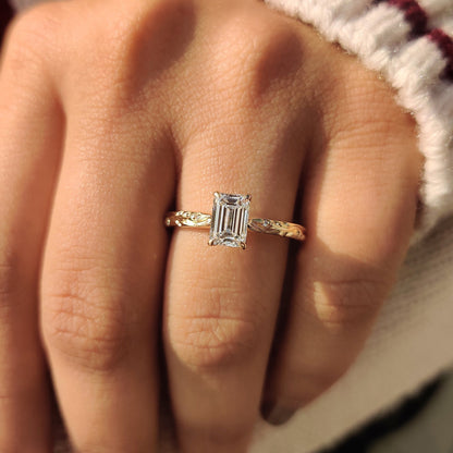 Cushion Hidden Halo Lab Grown Diamond Engagement Ring