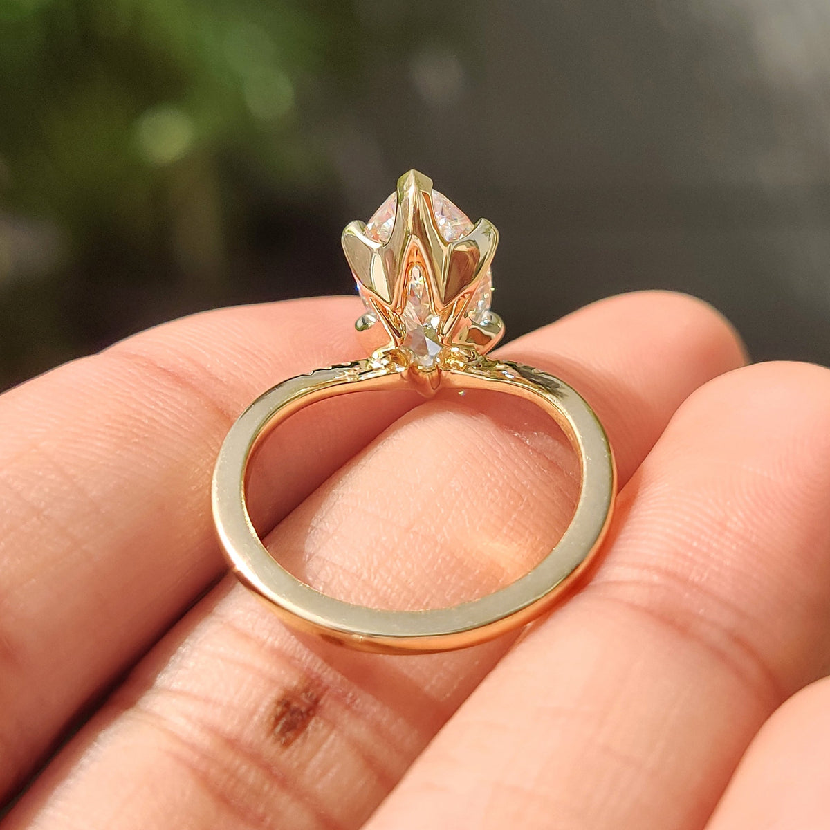 Marquise Swirl Pave Lab Grown Diamond Engagement Ring